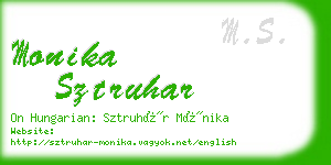 monika sztruhar business card